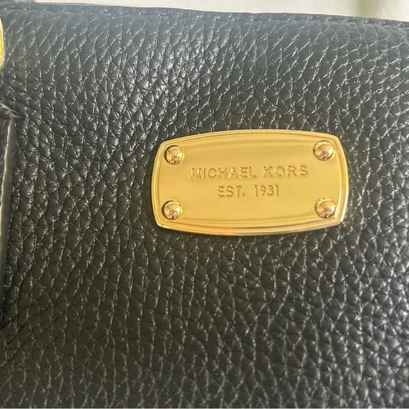 Michael Kors Black Satchel with Gold Details - Picture 4 of 10